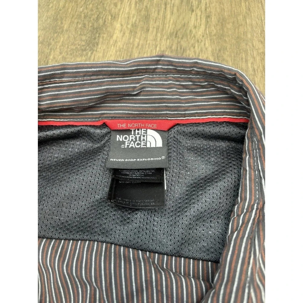 The‎ North Face Shirt Men's Size XL Long Sleeve Button Up Striped Red And Brown